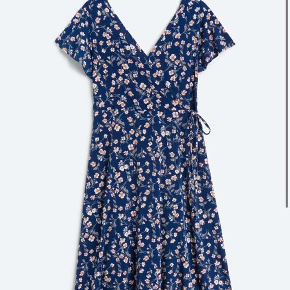 Kaileigh Navy Floral Midi Dress